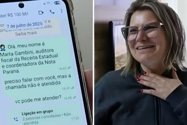 Zeladora passa 15 dias recusando ligações e descobre que contato era aviso de prêmio de R$ 100 mil que ela ganhou em sorteio, no Paraná Zeladora passa 15 dias recusando ligações e descobre que contato era aviso de prêmio de R$ 100 mil que ela ganhou em sorteio, no Paraná