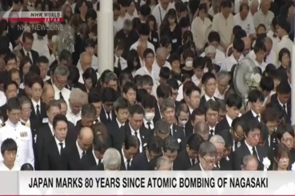 Nagasaki faz minuto silêncio em memória dos 80 anos da bomba atômica