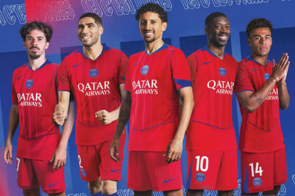 PSG lança terceiro uniforme vermelho, inspirado em estilo icônico dos anos 2000