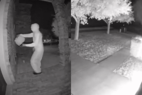 Homem encapuzado despeja gasolina e ateia fogo em casa no Texas