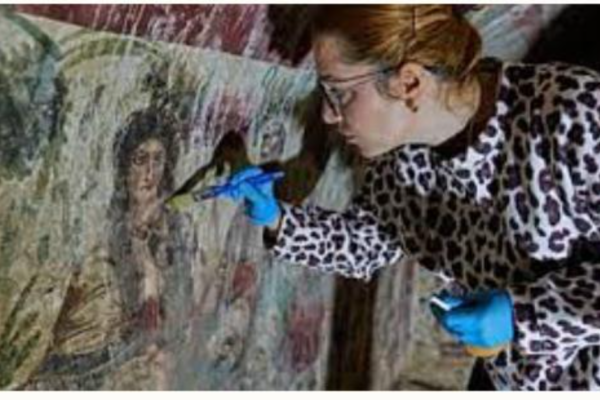 Afresco raro de Jesus Bom Pastor revelado em tumba turca